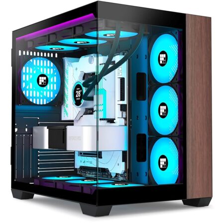 offerta a tempo: foifkin m9 case pc – pannello frontale in legno di noce, 3 pwm argb preinstallato — 23% da 89,99 € a 69,63 €