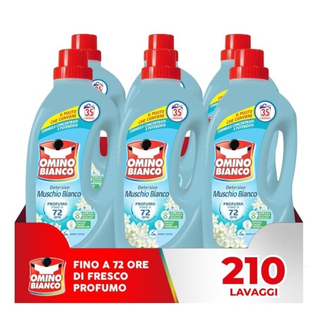 offerta a tempo: omino bianco detersivo lavatrice liquido 210 lavaggi — 53% da 37,80 € a 17,94 €