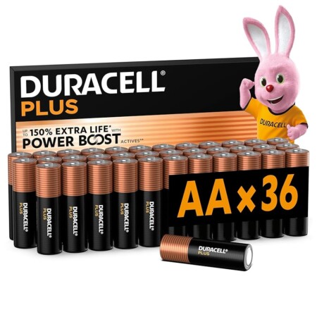 offerta a tempo: duracell batterie plus aa (confezione da 36) — 23% da 32,69 € a 25,05 €