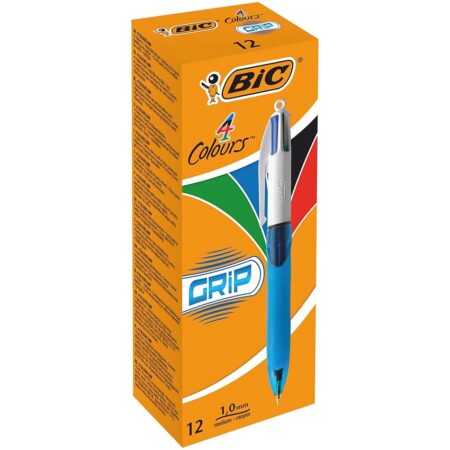 offerta a tempo: bic 4 colours grip penna a scatto, punta media da 1,0 mm — 28% da 26,49 € a 19,09 €