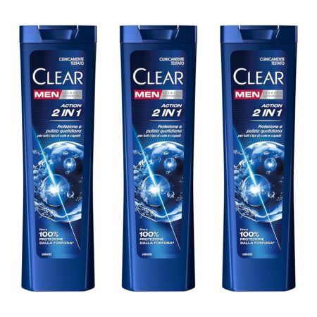 offerta a tempo: clear men shampoo antiforfora 3 pezzi — 33% da 9,39 € a 6,27 €