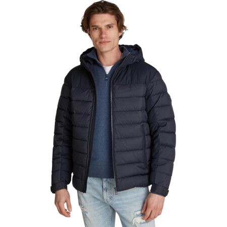 offerta a tempo: tommy hilfiger uomo piumino con cappuccio, blu (desert sky) — 37% da 299,90 € a 187,62 €