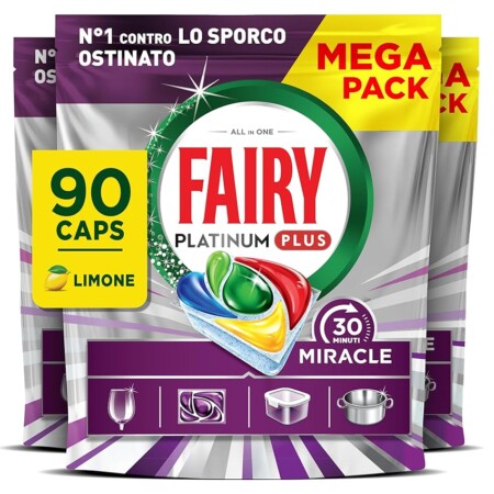offerta a tempo: fairy miracle detersivo pastiglie lavastoviglie 90 capsule — 46% da 47,94 € a 25,79 €