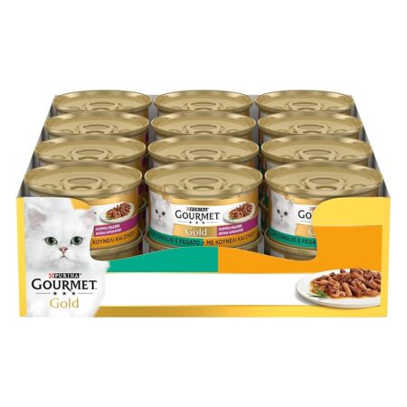 offerta a tempo: gourmet gold cibo umido per gatti adulti patè con coniglio, 24 lattine da 85g — 28% da 17,99 € a 12,99 €