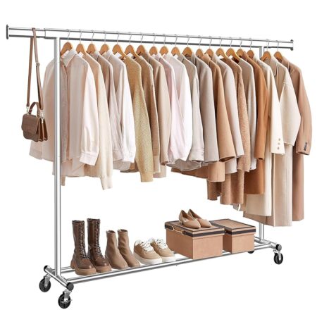 offerta a tempo: songmics stand appendiabiti con ruote, attaccapanni estensibile per carichi pesanti — 15% da 54,99 € a 46,74 €