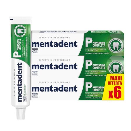 offerta a tempo: mentadent dentifricio prevenzione completa con 8 azioni 6 pezzi — 48% da 12,99 € a 6,75 €