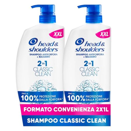 offerta a tempo: head & shoulders shampoo e balsamo antiforfora 2in1 classic clean per cute e capelli grassi 2x1000ml — 30% da 29,99 € a 20,99 €