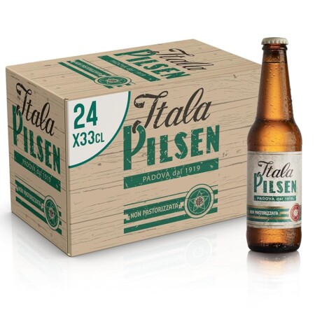 offerta a tempo: itala pilsen cassa birra con 24 bottiglie da 33 cl, 7.92 l — 28% da 28,56 € a 20,49 €