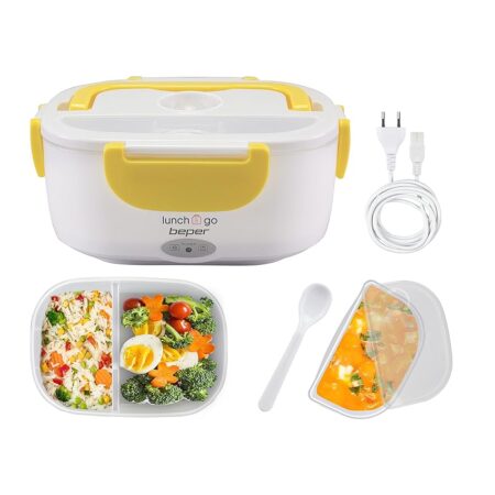 offerta a tempo: beper 90.920g lunch & go scaldavivande elettrico portatile con 2 contenitori removibili e posate incluse — 20% da 19,90 € a 15,99 €