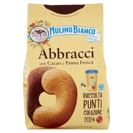offerta a tempo: mulino bianco biscotti frollini abbracci con cacao e panna fresca 350gr. — 50% da 3,09 € a 1,56 €