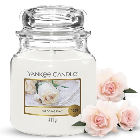 offerta a tempo: yankee candle candela profumata in giara media | giorno del matrimonio | durata fino a 75 ore — 30% da 29,90 € a 20,89 €