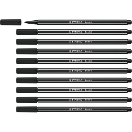 offerta a tempo: stabilo pen 68 pennarello premium confezione da 10 nero — 33% da 16,50 € a 10,99 €