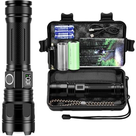 offerta a tempo: akdomart torcia led potente professionale 500000 lumen, torcia led ricaricabile con — 6% da 17,99 € a 16,99 €