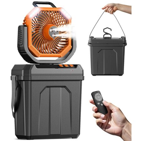 offerta a tempo: condizionatore portatile ave secchio da 6l, 20000 mah batteria ventilatore campeggio,ventilatore — 31% da 129,99 € a 89,99 €