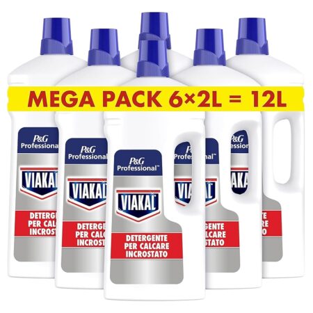 offerta a tempo: viakal professional anticalcare liquido, formato 12 litri (6 x 2l) — 24% da 41,99 € a 31,91 €