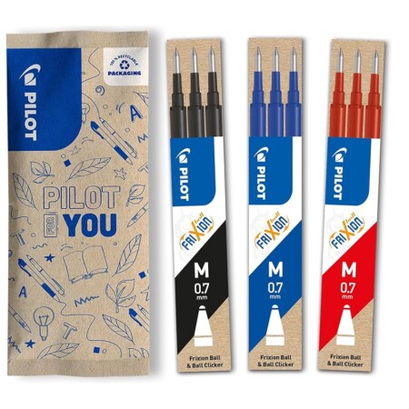 offerta a tempo: pilot frixion tre set da 3 ricariche per penna cancellabile frixion ball e frixion ball clicker — 13% da 15,55 € a 13,49 €