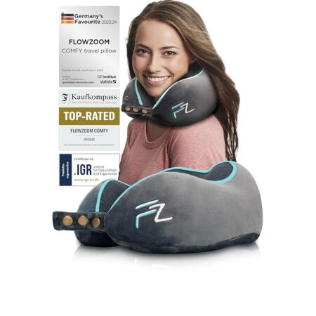 offerta a tempo: flowzoom comfy cuscino da viaggio in schiuma memory per aereo e auto – cuscino per — 15% da 35,95 € a 30,55 €