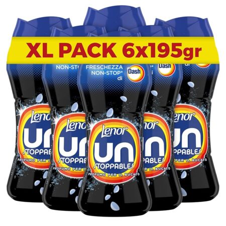 offerta a tempo: lenor profumatore bucato lavatrice unstoppables dash, maxi formato 6 x 195g — 31% da 37,50 € a 25,92 €