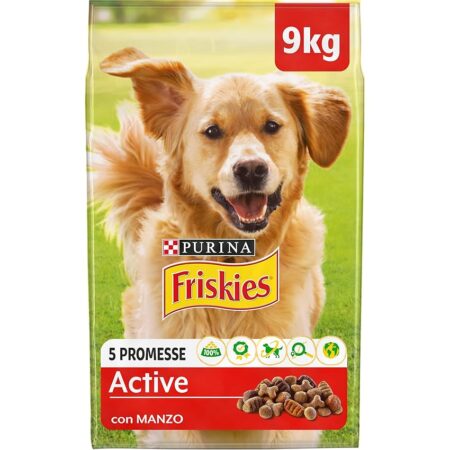 offerta a tempo: purina friskies active crocchette per cani adulti con manzo sacco da 9kg — 32% da 24,91 € a 16,99 €