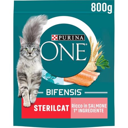 offerta a tempo: purina one bifensis sterilcat crocchette gatti sterilizzati salmone e frumento 800g — 19% da 5,49 € a 4,43 €