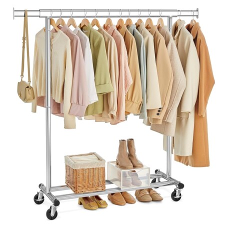 offerta a tempo: songmics stand appendiabiti estendibile con ruote — 45% da 51,99 € a 28,79 €