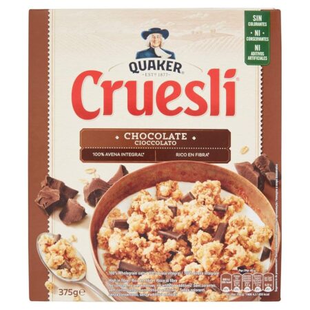 offerta a tempo: quaker cruesli fiocchi di cereali croccanti con cioccolato 375gr. — 54% da 3,49 € a 1,62 €