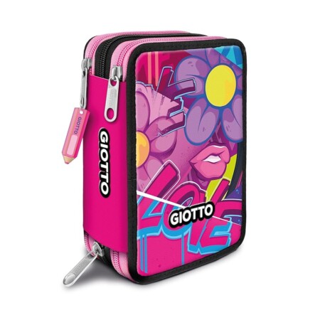 offerta a tempo: giotto astuccio supermina 3 zip young street art, rosa — 16% da 29,90 € a 24,99 €