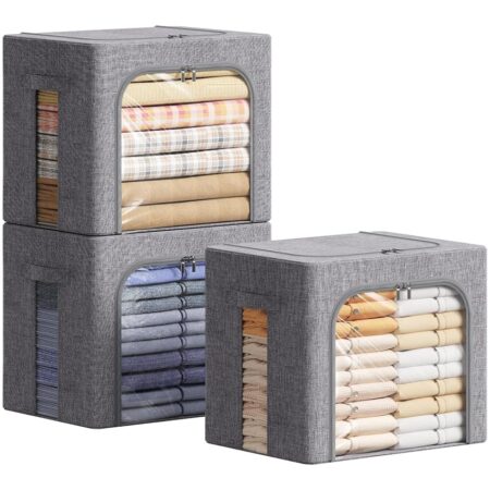 offerta a tempo: lifewit 3 pezzi scatole per armadio rigide con cerniera, organizzatore armadio con — 15% da 39,99 € a 33,99 €