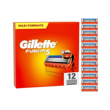 offerta a tempo: gillette fusion5 12 lamette di ricambio per rasoio, con striscia lubrificante per — 30% da 50,01 € a 34,99 €