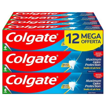offerta a tempo: colgate dentifricio maximum caries protection 12 confezioni da 75 ml | tecnologia — 29% da 26,77 € a 19,08 €