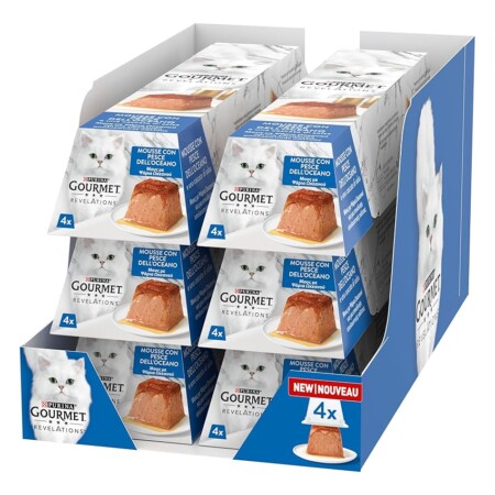 offerta a tempo: gourmet revelations cibo umido per gatti adulti mousse con pesce dell'oceano 24 confezione da 57g — 17% da 17,94 € a 14,94 €