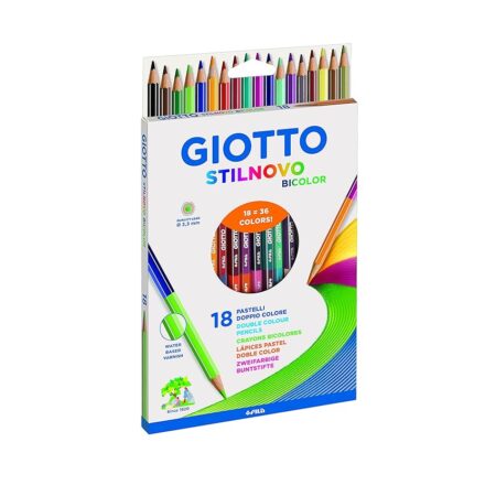 offerta a tempo: giotto stilnovo bicolor astuccio da 18 matite a pastello colorate bicolore — 14% da 10,99 € a 9,48 €