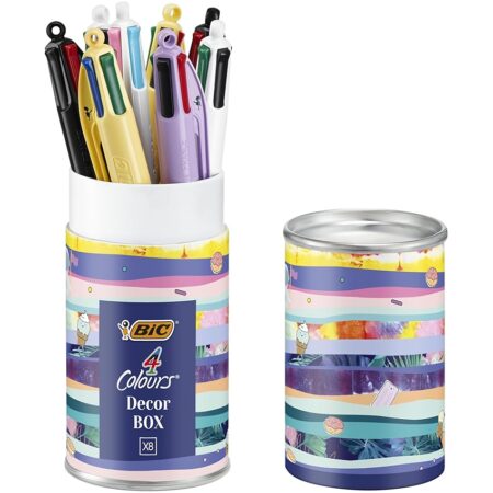offerta a tempo: bic 4 colours decor box, penne colorate a sfera — 21% da 19,49 € a 15,39 €
