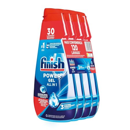 offerta a tempo: finish powergel gel detersivo per lavastoviglie 120 lavaggi (4 flaconi x 30 lavaggi) — 46% da 21,99 € a 11,90 €