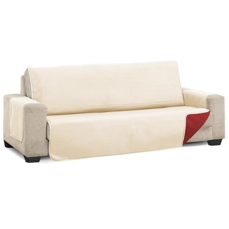 offerta a tempo: martina home diamond copridivano imbottito 4 posti beige/rossa — 38% da 46,65 € a 28,80 €