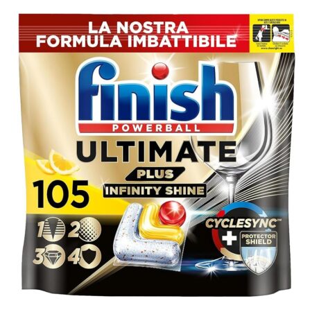 offerta a tempo: finish ultimate plus infinity shine 105 pastiglie per lavastoviglie — 30% da 26,99 € a 18,99 €
