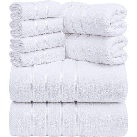 offerta a tempo: utopia towels set di asciugamani di lusso da 8 pezzi, 2 da bagno — 35% da 42,99 € a 27,99 €
