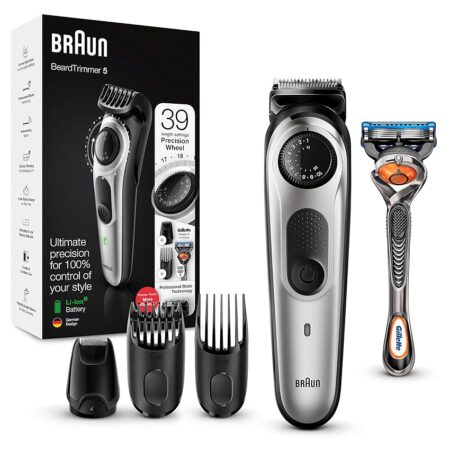 offerta a tempo: braun regolabarba bt5265 per viso e capelli, nero/argento con quadrante di precisione — 21% da 44,24 € a 34,99 €