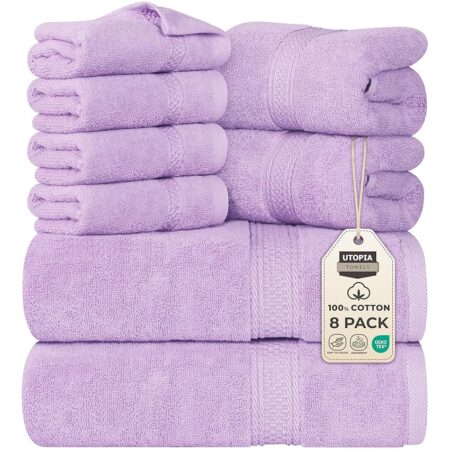 offerta a tempo: utopia, set di 8 asciugamani composto da 2 teli bagno — 22% da 42,49 € a 33,04 €