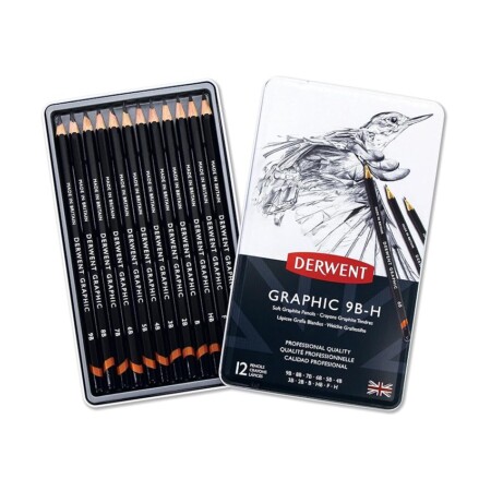 offerta a tempo: derwent graphic set di 12 matite da disegno in grafite morbida — 27% da 15,05 € a 10,99 €
