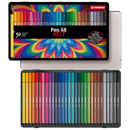 offerta a tempo: stabilo pen 68 pennarello premium arty scatola in metallo da 30 — 25% da 30,18 € a 22,59 €