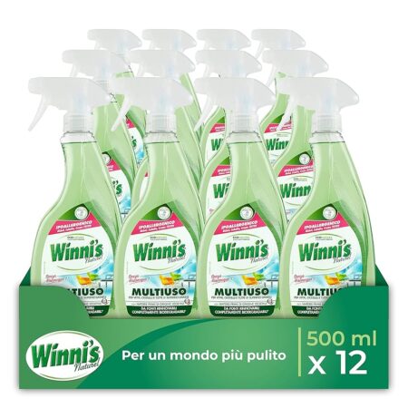 offerta a tempo: winnis detergente spray multiuso 12 pezzi x 500ml — 39% da 27,47 € a 16,80 €