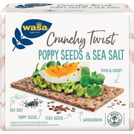 offerta a tempo: wasa cracker integrali con farina di segale, semi di lino, semi di papavero e sale marino — 45% da 3,43 € a 1,89 €
