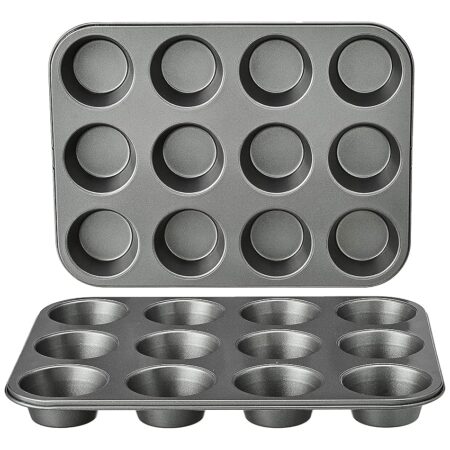 offerta a tempo: amazon basics rotondo teglia antiaderente per muffin, in acciaio al carbonio — 19% da 16,49 € a 13,32 €