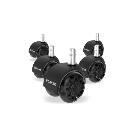 offerta a tempo: cosyland set 5 rotelle doppie nero trasparente, ruote sedia ufficio resistenti e silenziose — 10% da 21,99 € a 19,78 €