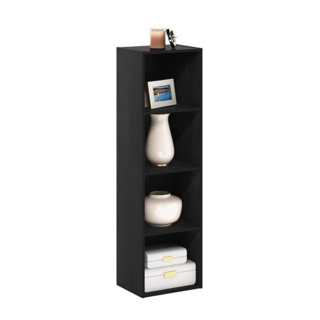 offerta a tempo: furinno pasir libreria a 4 ripiani aperti, legno nero — 23% da 55,99 € a 43,06 €
