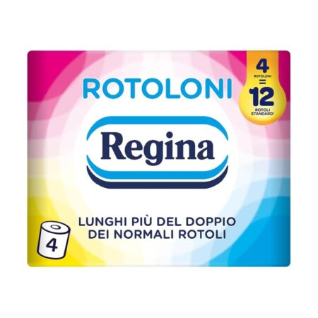 offerta a tempo: regina rotoloni 4 maxi rotoli di carta igienica, 500 fogli a 2 veli — 18% da 4,89 € a 3,99 €