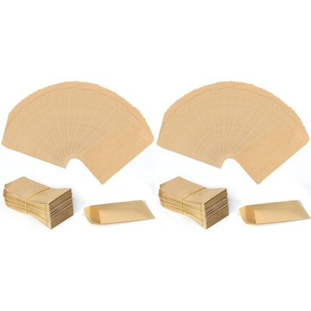 offerta a tempo: carehabi 100 sacchetti piatti marroni piccoli di carta kraft per bomboniere — 20% da 17,98 € a 14,38 €