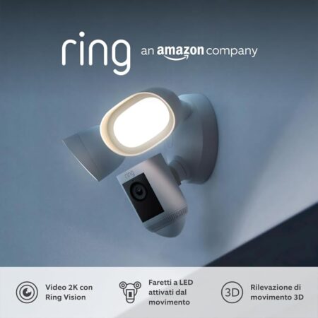 offerta a tempo: ring videocamera di sorveglianza da esterno con luce led integrata — 35% da 229,99 € a 149,99 €