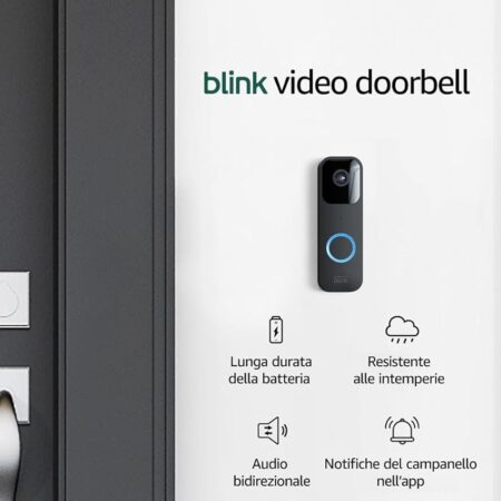 offerta a tempo: blink video doorbell citofono smart con controllo remoto da smartphone compatibile con alexa — 50% da 54,99 € a 27,49 €